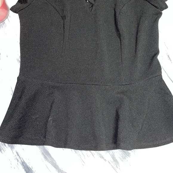 BCX XL black peplum top. Never worn. Fits like a L - Picture 3 of 6